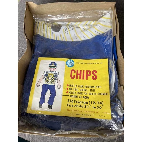Ben Cooper Tv Halloween Costume & Mask - CHiPs Cops TV Show 1978 Large - Picture 9 of 10